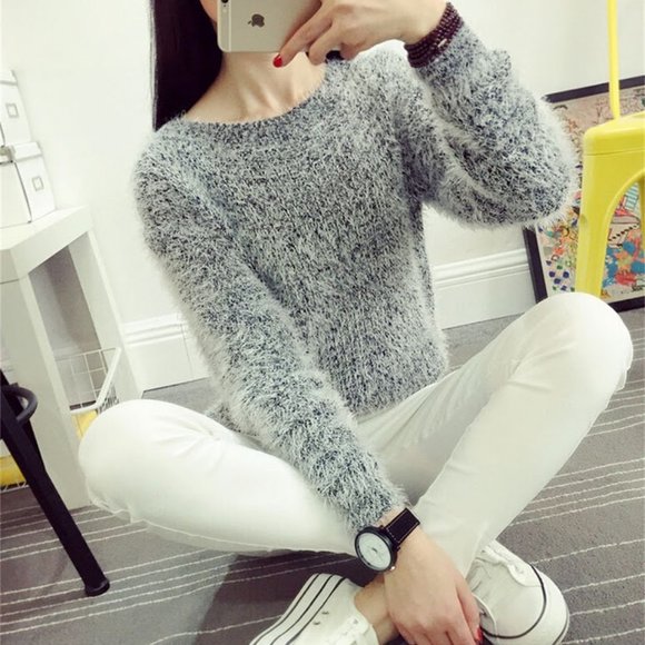 Candie's Sweaters - 3/$25 Candies Gray Mohair Slouchy Pullover Sweater